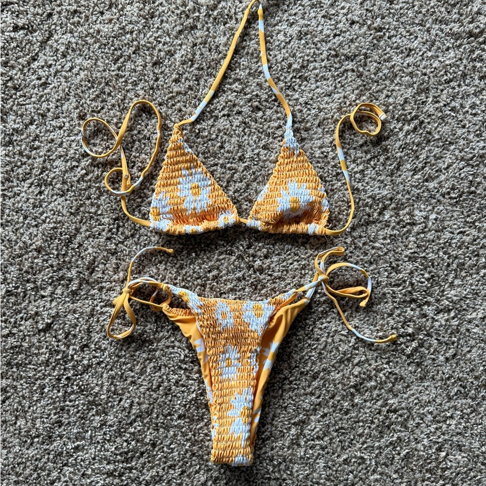 Yellow Floral Bikini Set